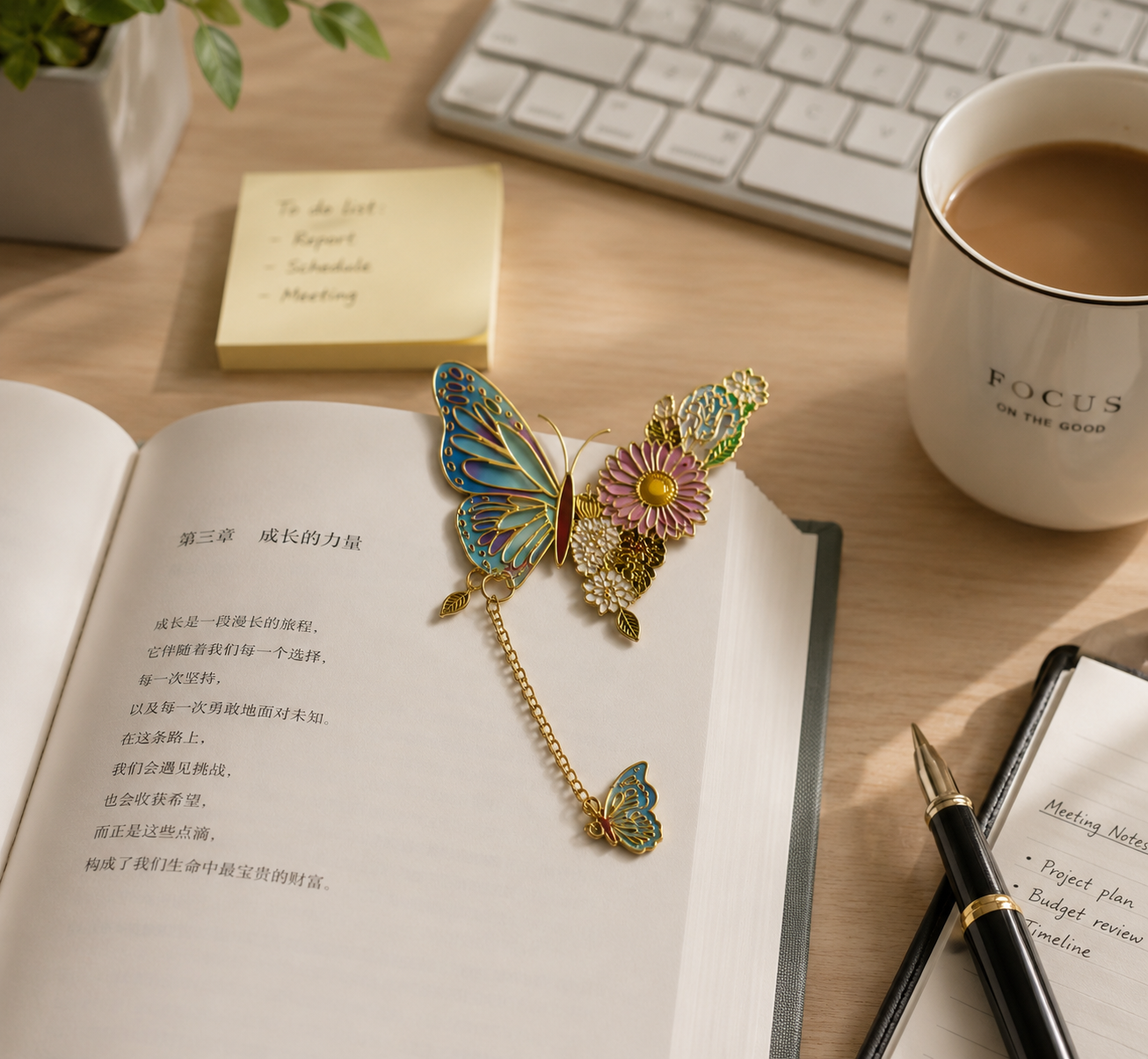 Vintage-Style Metal Butterfly Bookmark | Gift for Book Lovers