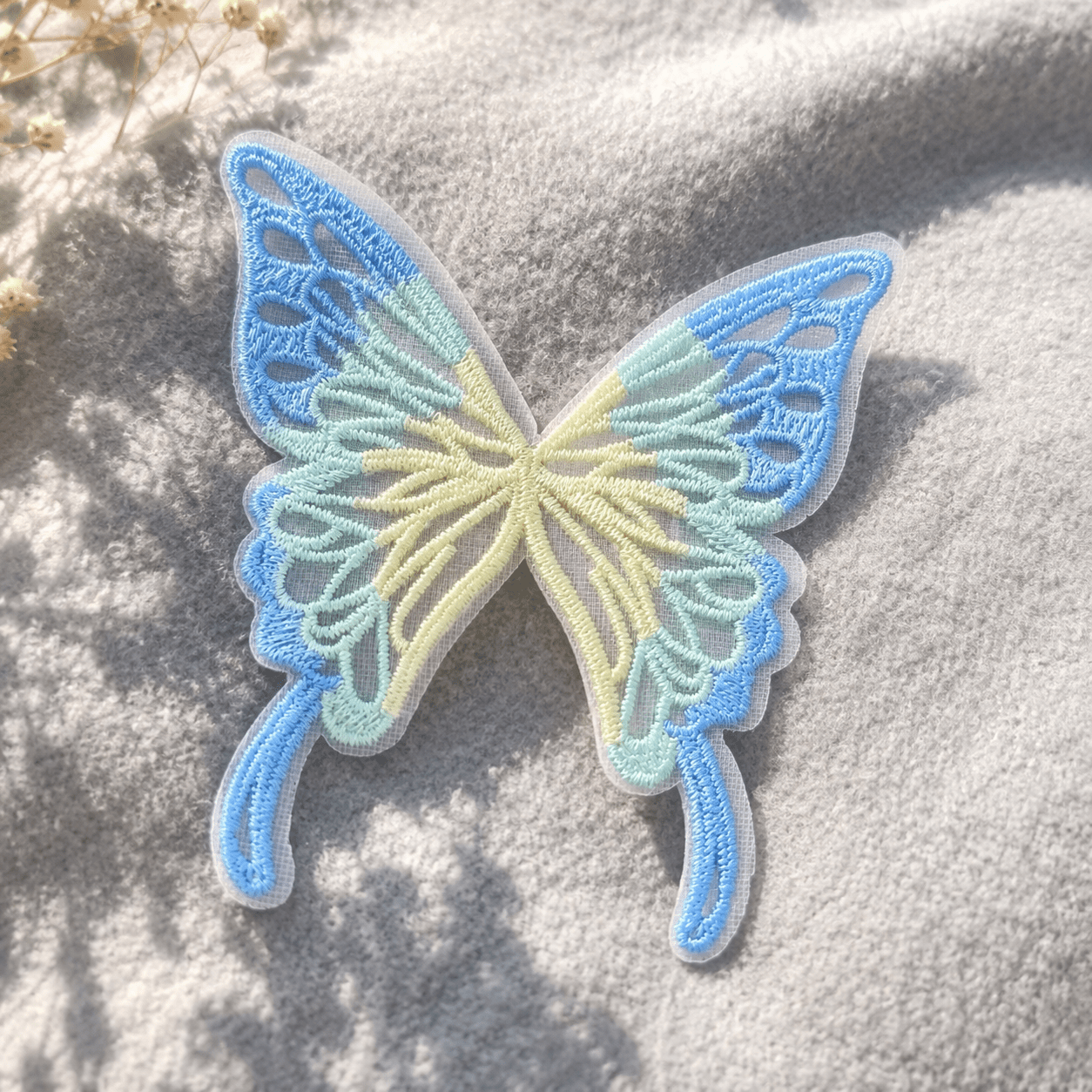 Embroidered Butterfly Mesh Applique Patch - dongccxicc