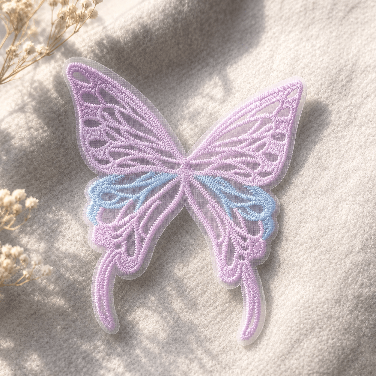 Embroidered Butterfly Mesh Applique Patch - dongccxicc