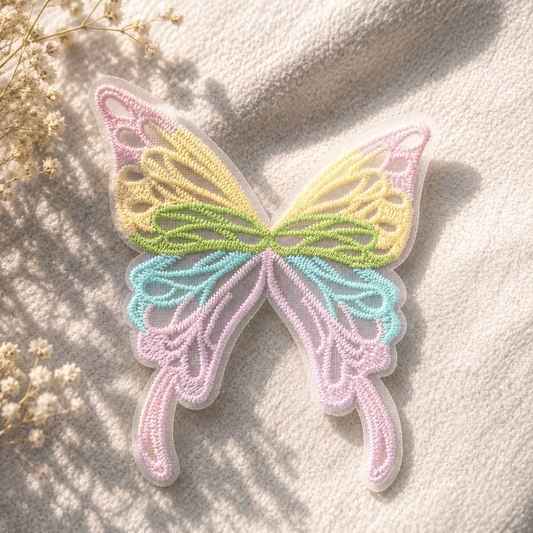 Embroidered Butterfly Mesh Applique Patch - dongccxicc