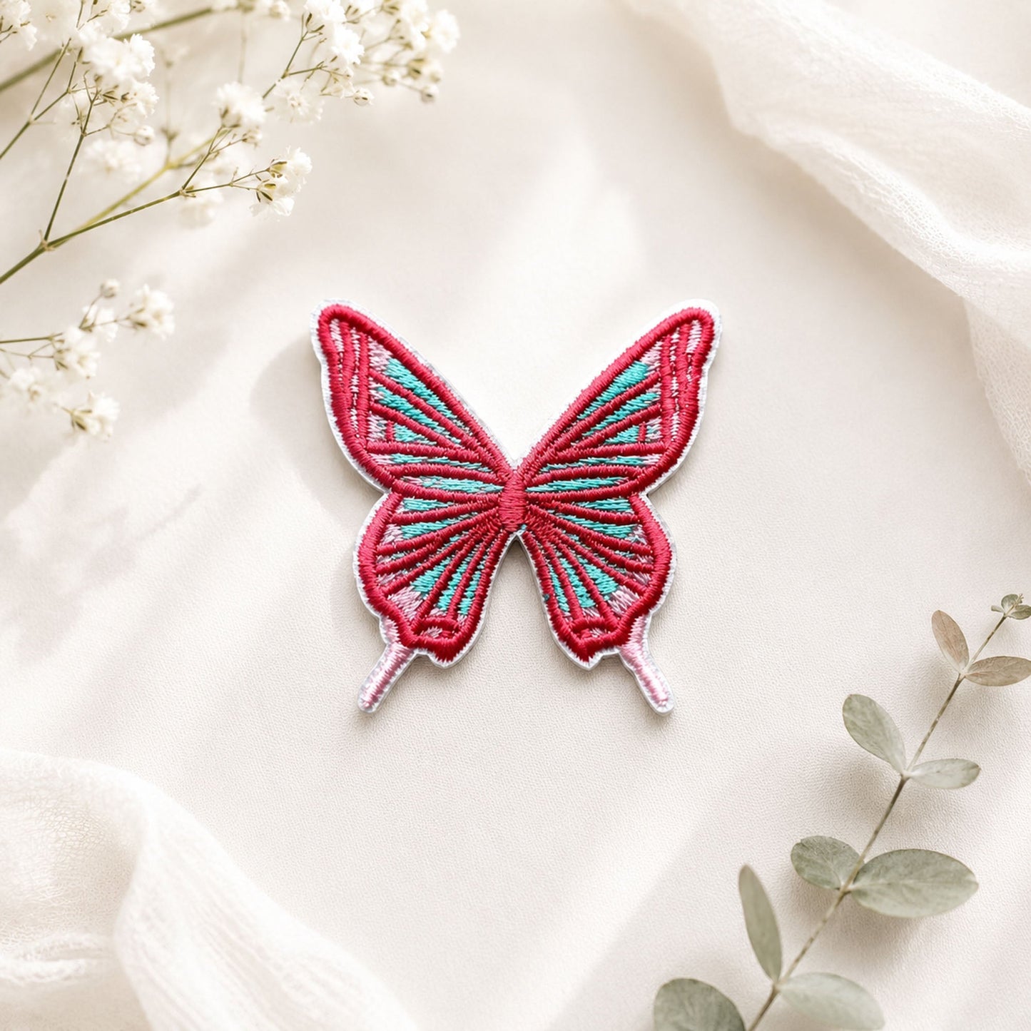 Self - Adhesive Embroidered Butterfly Applique Patch - dongccxicc
