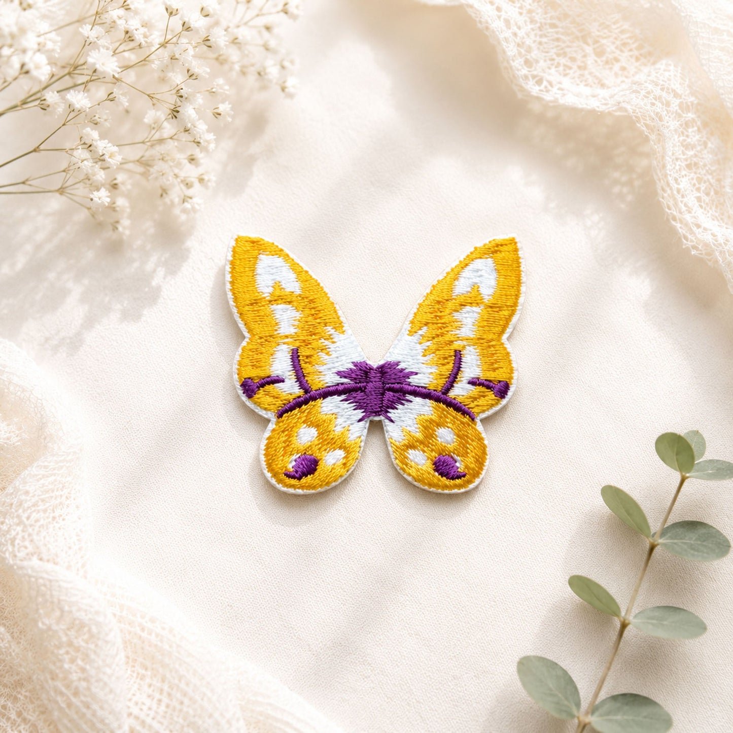 Self - Adhesive Embroidered Butterfly Applique Patch - dongccxicc