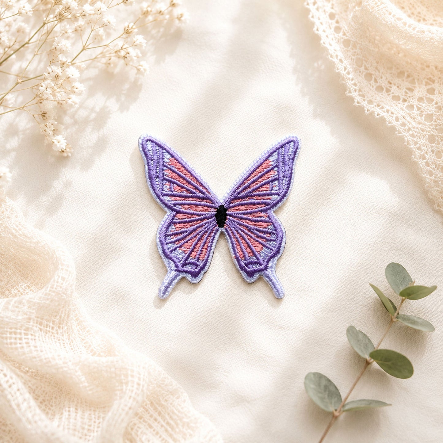 Self - Adhesive Embroidered Butterfly Applique Patch - dongccxicc